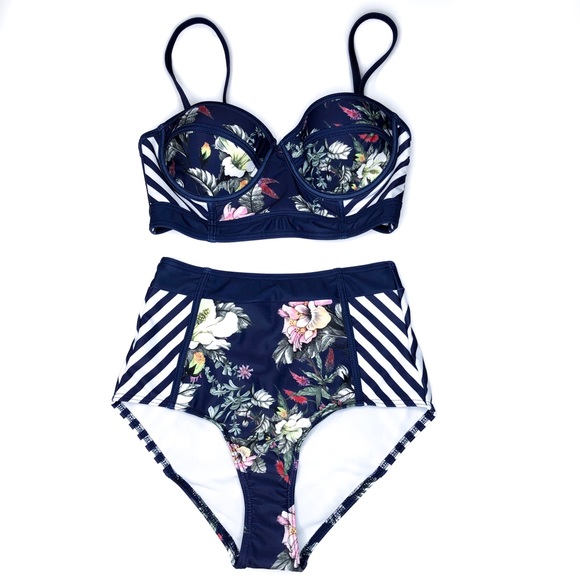 Modcloth Other - FINAL✨ ModCloth Floral High-Waisted Bikini Set